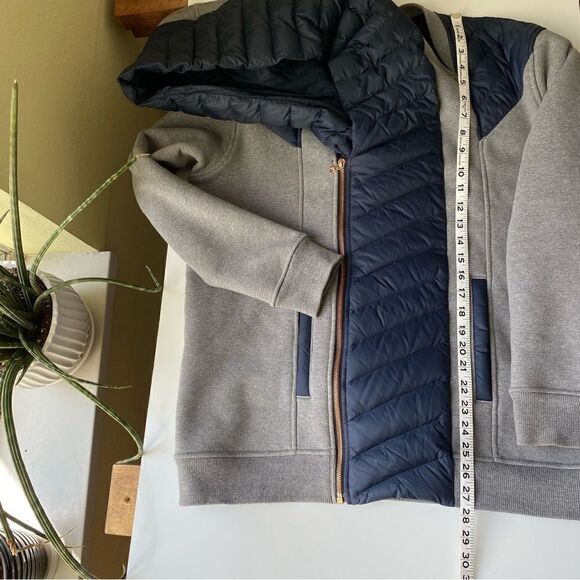 Kit and Ace Liberty Jacket French Terry Puffer Grey Blue size 10 goose down - Picture 7 of 12
